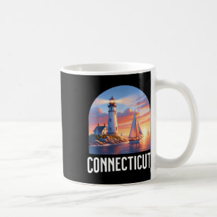 Caneca De Café Farol de Connecticut Barco de Vela Lembrança Ocean