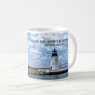 Caneca De Café Farol de Goat Island, Rhode Island Mug