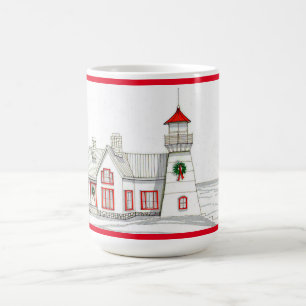 Caneca De Café Farol de Natal 1 Café Mug 15 oz
