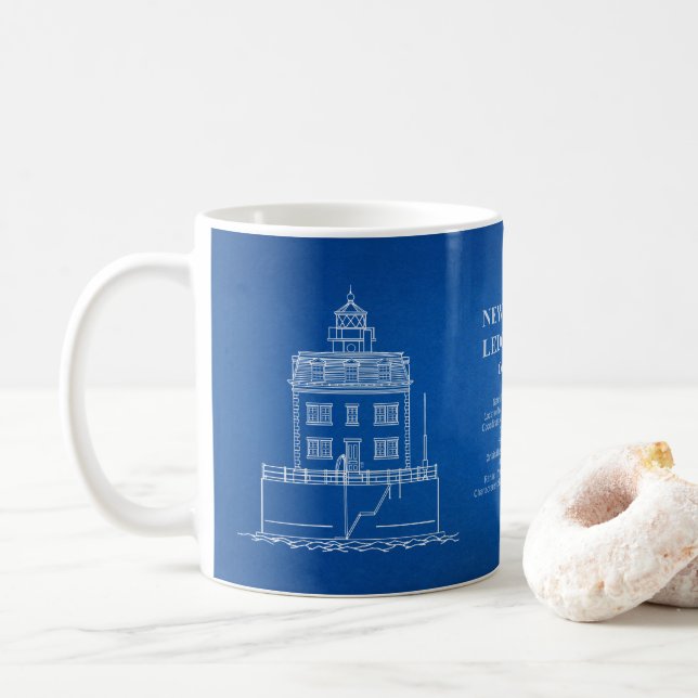 Caneca De Café Farol de New London Ledge - Connecticut – AD (Com Donut)