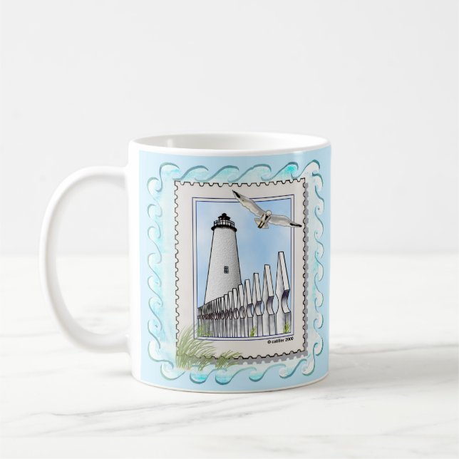 Caneca De Café Farol de Ocracoke  (Esquerda)