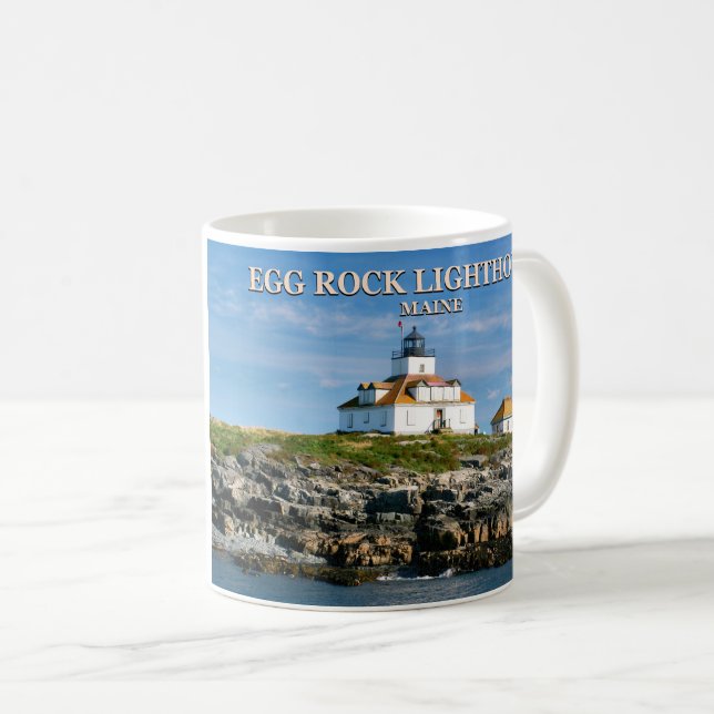 Caneca De Café Farol de Ovo, Bar Harbor Maine Mug (Frente Esquerda)