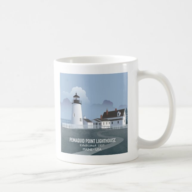 Caneca De Café Farol de Pemaquid Point (Direita)