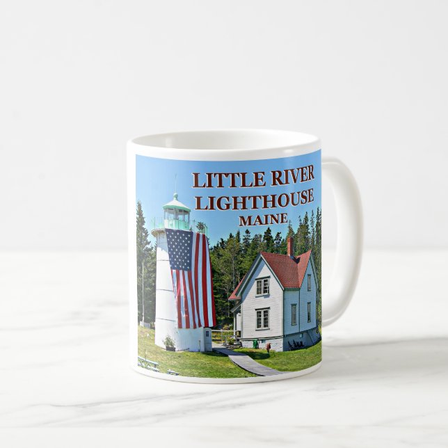 Caneca De Café Farol de Pequeno Rio, Maine Mug (Frente Esquerda)