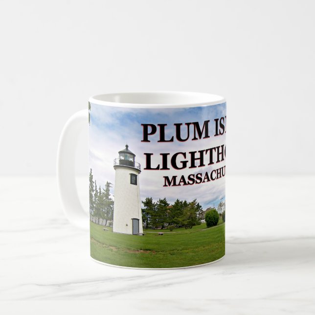Caneca De Café Farol de Plum Island, Massachusetts Mug (Frente Esquerda)