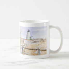 Caneca De Café Farol de Plymought em Aquarela