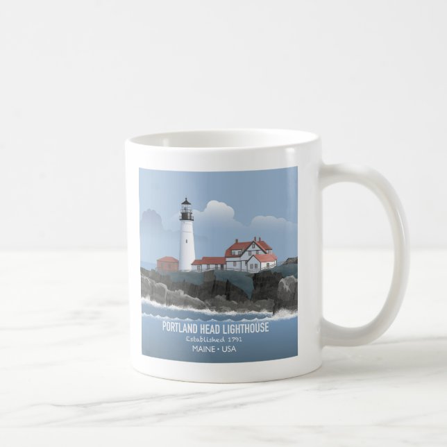 Caneca De Café Farol de Portland Head (Direita)