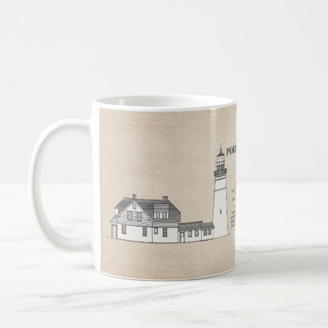 Caneca De Café Farol de Portland Head - Maine - SBD (Esquerda)