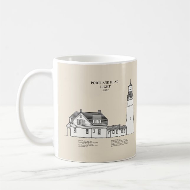 Caneca De Café Farol de Portland Head - Maine - SBD (Esquerda)