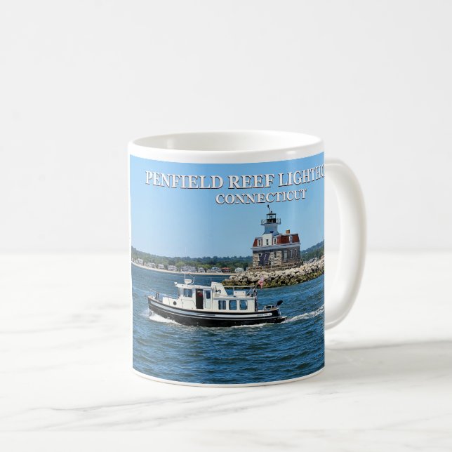 Caneca De Café Farol de recife Penfield, Connecticut Mug (Frente Esquerda)