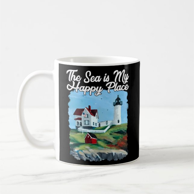 Caneca De Café Farol-de-relva Maine Lighthouse Verão (Esquerda)