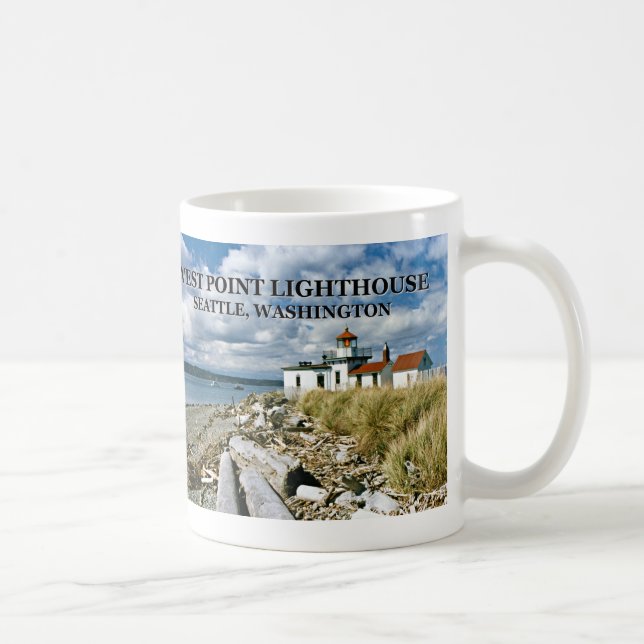 Caneca De Café Farol de West Point, Washington Mug (Direita)