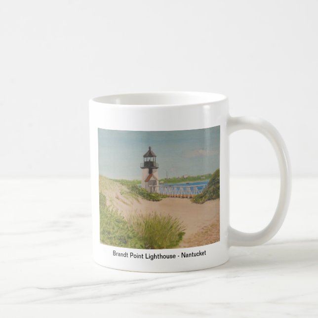 Caneca De Café Farol do ponto de Brandt - Nantucket (Direita)