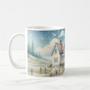 Caneca De Café Farol Dreamy Pastel perto do mar
