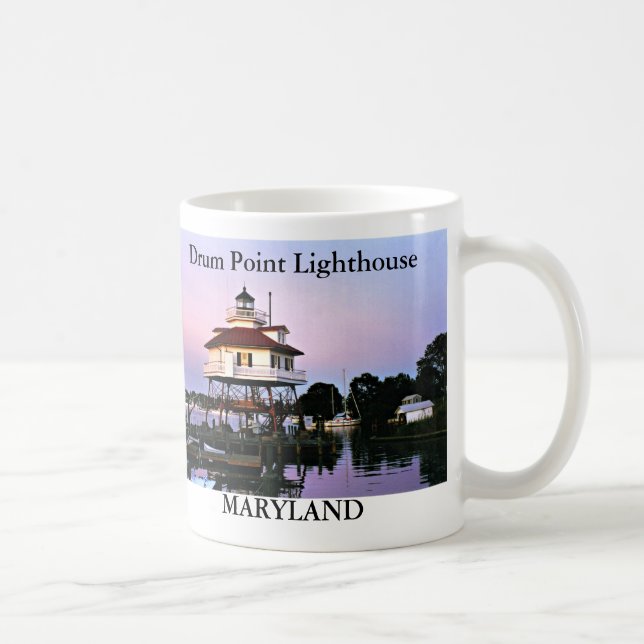 Caneca De Café Farol Drum Point, Maryland Mug (Direita)