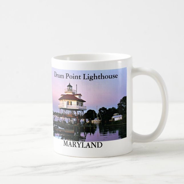 Caneca De Café Farol Drum Point, Maryland Mug (Direita)