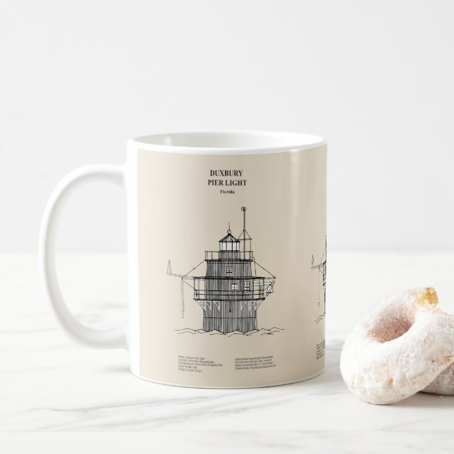 Caneca De Café Farol Duxbury Pier Light - Massachusetts - SBD (Com Donut)