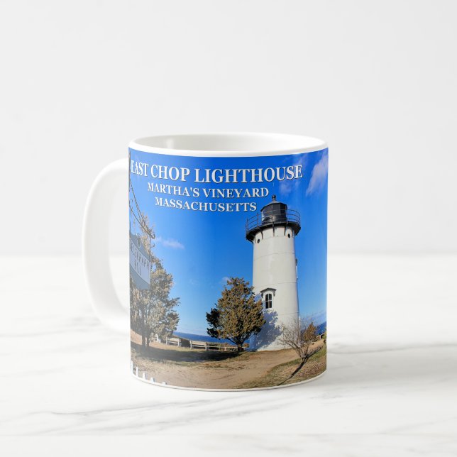 Caneca De Café Farol East Chop, Massachusetts Mug (Frente Esquerda)