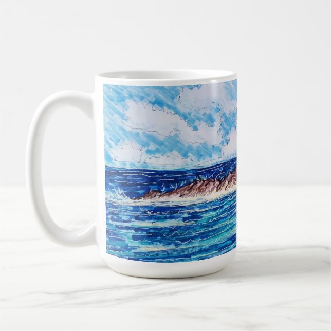 Caneca De Café Farol em Azul (Esquerda)