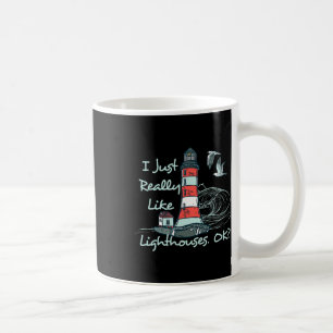 Caneca De Café Farol Eu Apenas Realmente Gosto de Faróis Praia