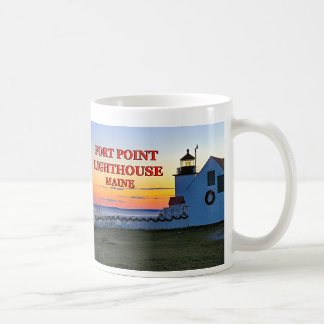 Caneca De Café Farol Fort Point, Maine Mug (Direita)