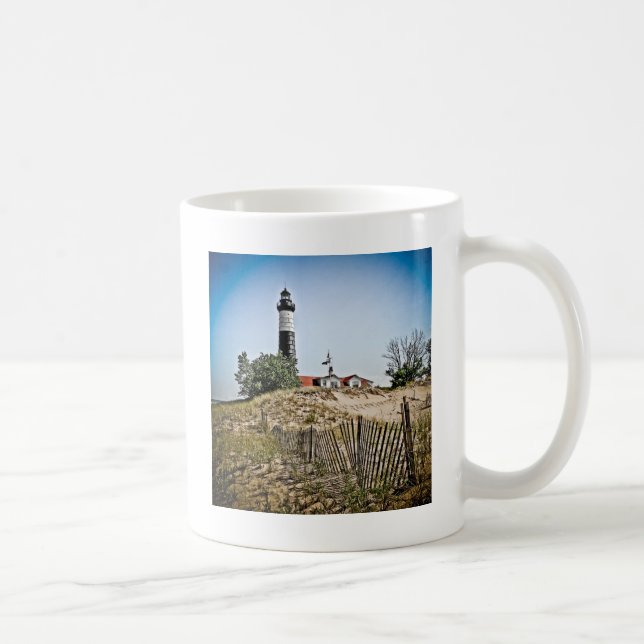 Caneca De Café Farol grande do ponto do Sable (Direita)