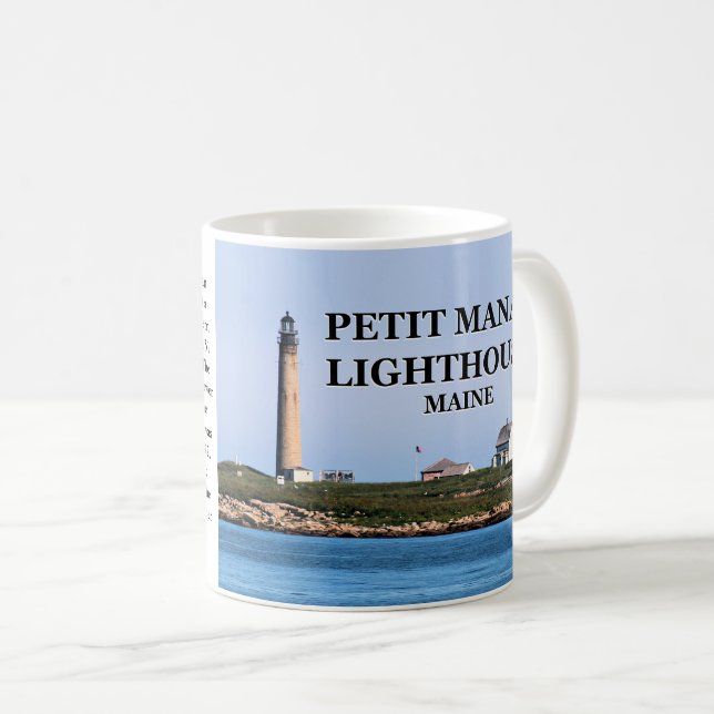 Caneca De Café Farol Petit Manan, Maine Mug (Frente Esquerda)