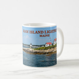 Caneca De Café Farol Ram Island, Boothbay Harbor Maine Mug