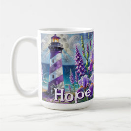 Caneca De Café Farol Roxo com Foxglove & Iris Personalizado
