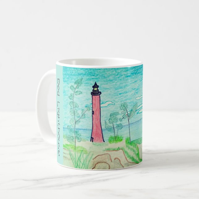 Caneca De Café Farol Vermelho  (Frente Esquerda)