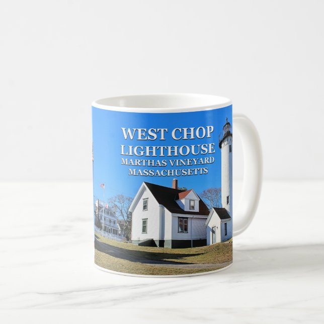 Caneca De Café Farol West Chop, Marthas Vineyard MÃE Mug (Frente Esquerda)