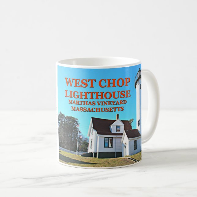 Caneca De Café Farol West Chop, Marthas Vineyard MÃE Mug (Frente Esquerda)