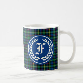 Caneca De Café Farquharson Clan Bright Blue Tartan Monograma