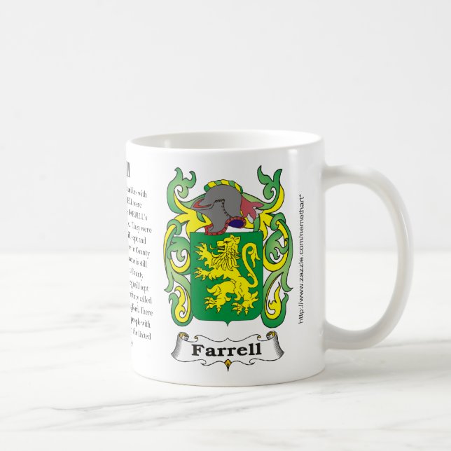 Caneca De Café Farrell, a origem, significado e a crista (Direita)