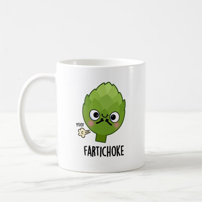 Caneca De Café Fartichoke Funny Farting Artichoke Pun (Esquerda)