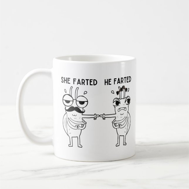 Caneca De Café Farting Bug Humor (Esquerda)