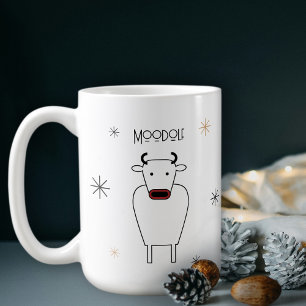 Caneca De Café Farto Minimalista Renas de Nariz Vermelho Pun