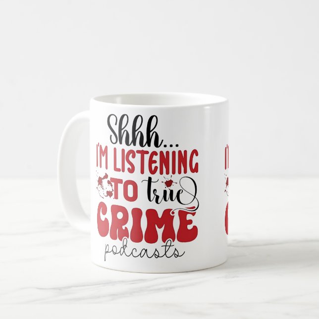 Caneca De Café Fãs de True Crime (Frente Esquerda)