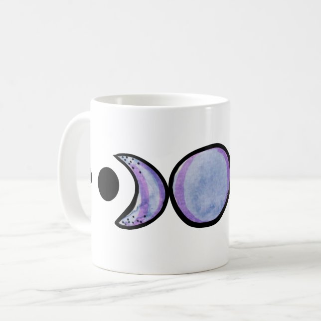 Caneca De Café Fases da Lua arte MoonChild roxo                   (Frente Esquerda)