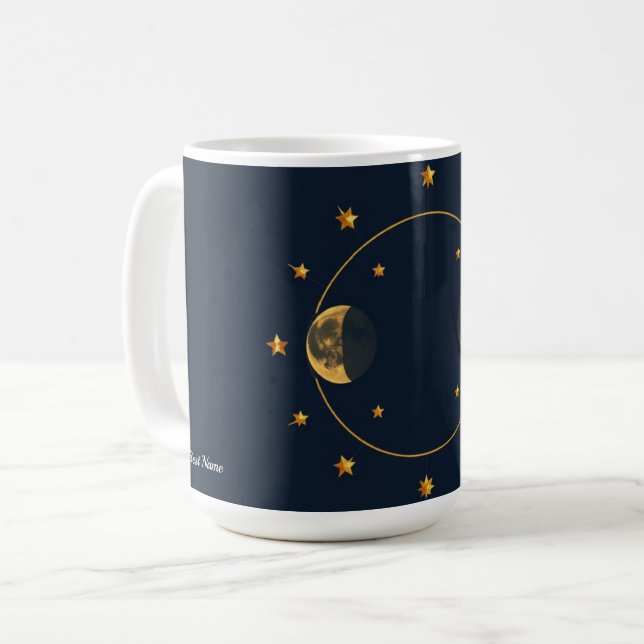 Caneca de Café Fases da Lua Celestial (Frente Esquerda)