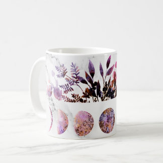 Caneca De Café Fases da Lua Opal de Ametist Botânica