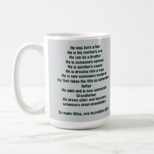 Caneca De Café “Fases da Vida de um Homem Camiseta”