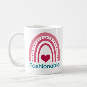 Caneca De Café Fashionable Viva Magenta Boho Rainbow