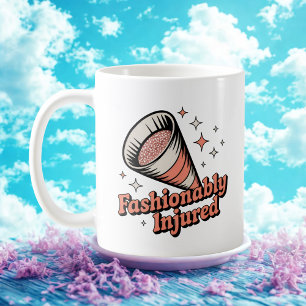 Caneca De Café Fashionavelmente Ferido   Humor de Visita ao Veter