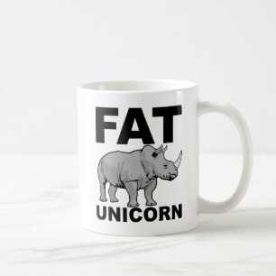 Caneca De Café Fat Unicorn Rhino Funny Mug