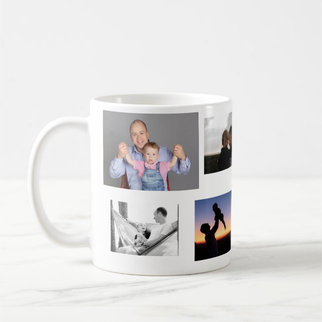 Caneca De Café Father Son Love Best Dad Ever Collage Art (Esquerda)