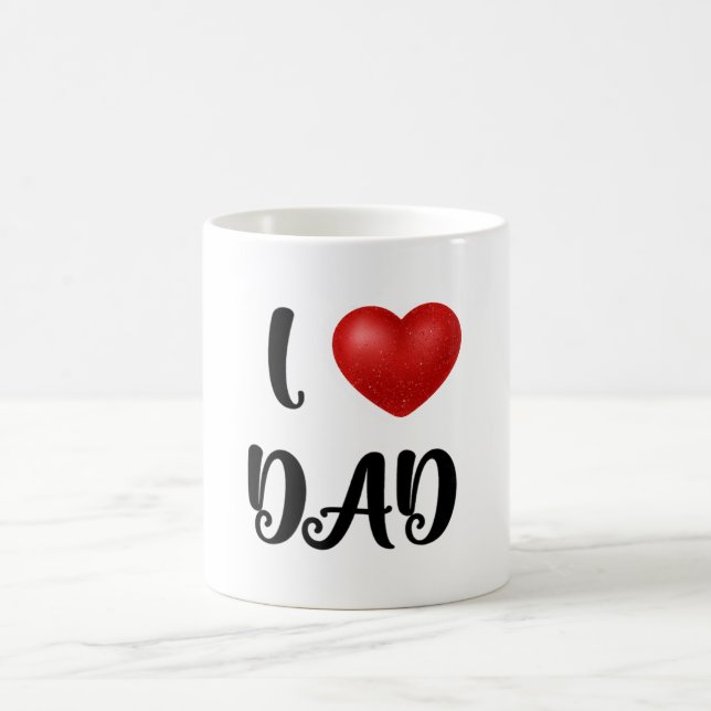 Caneca De Café Father's Day I Love Dad Heart Explosion Gift  (Centro)