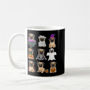 Caneca De Café Fatia de Bolo de Halloween Pug Fantasma Assustador