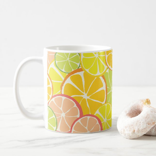 Caneca De Café Fatia de Citrino de Verão (Com Donut)