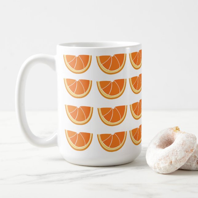 Caneca De Café Fatia de Fruta Laranja (Com Donut)